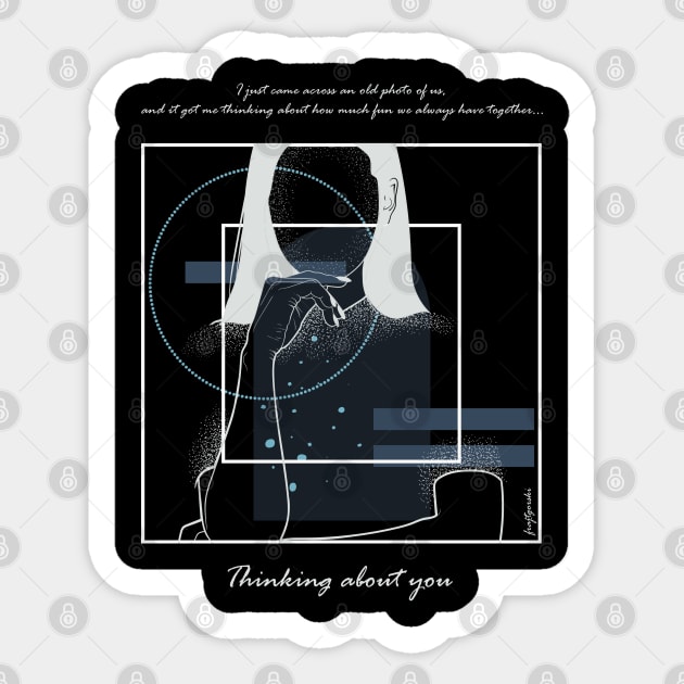 Thinking about You version 7 Sticker by Frajtgorski